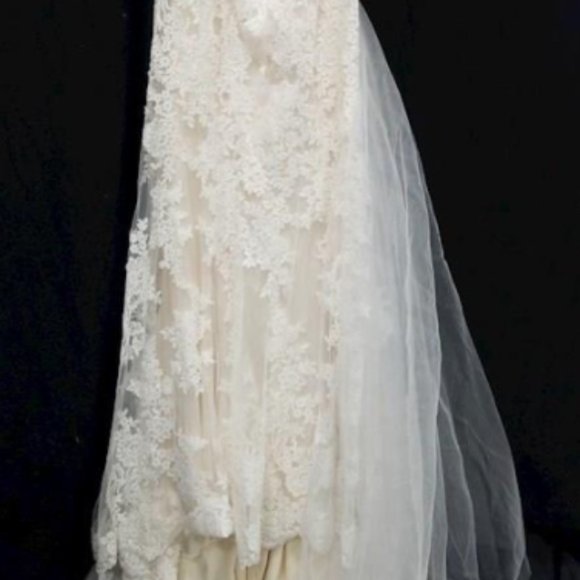 Ivory & Light Gold Dennis Basso Gown Designed for Kleinfeld - Picture 7 of 17